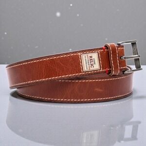 RELIC BRAND Mens Genuine Leather Brown Stitch Detail Classic Casual Belt XL40-44